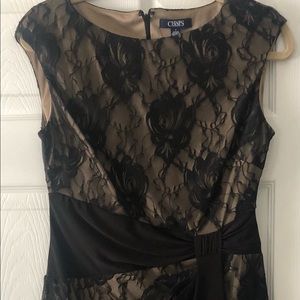 Chaps size 8 black and beige dress